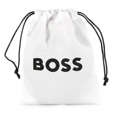 BOSS Cinturon para niño de piel color negro, hebilla con logo